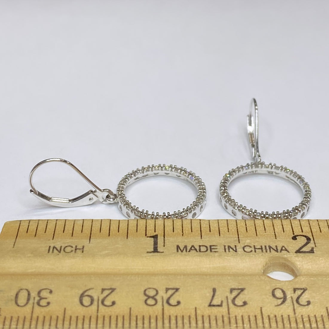 10k Diamond Rim Dangle Earrings