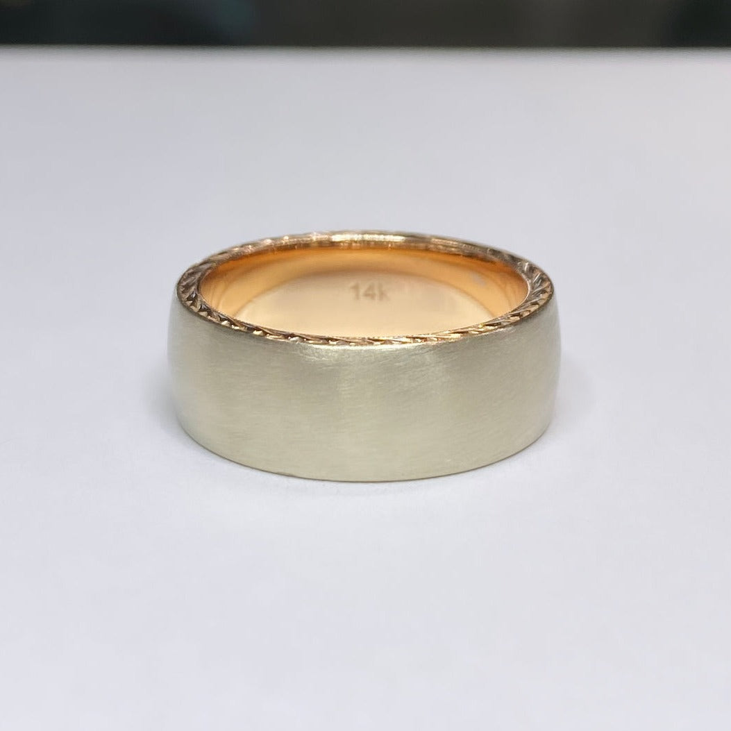 14k Gents Two-tone Wedding Band