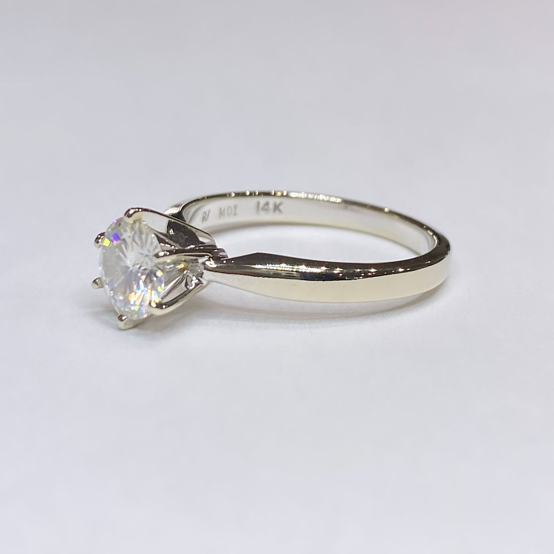 Moissanite Solitaire 14k White Gold