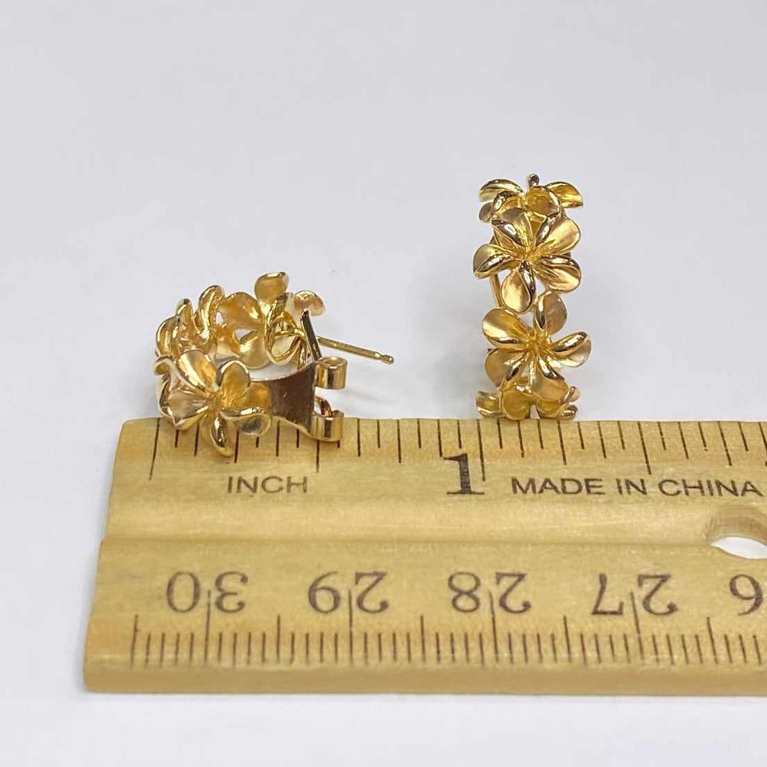 14k Omega-back Floral Earrings