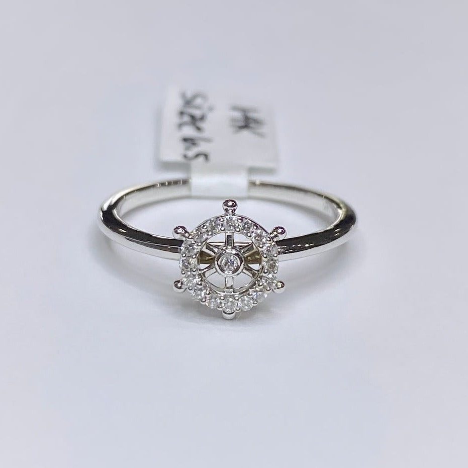 14k Diamond Ship Wheel Ring