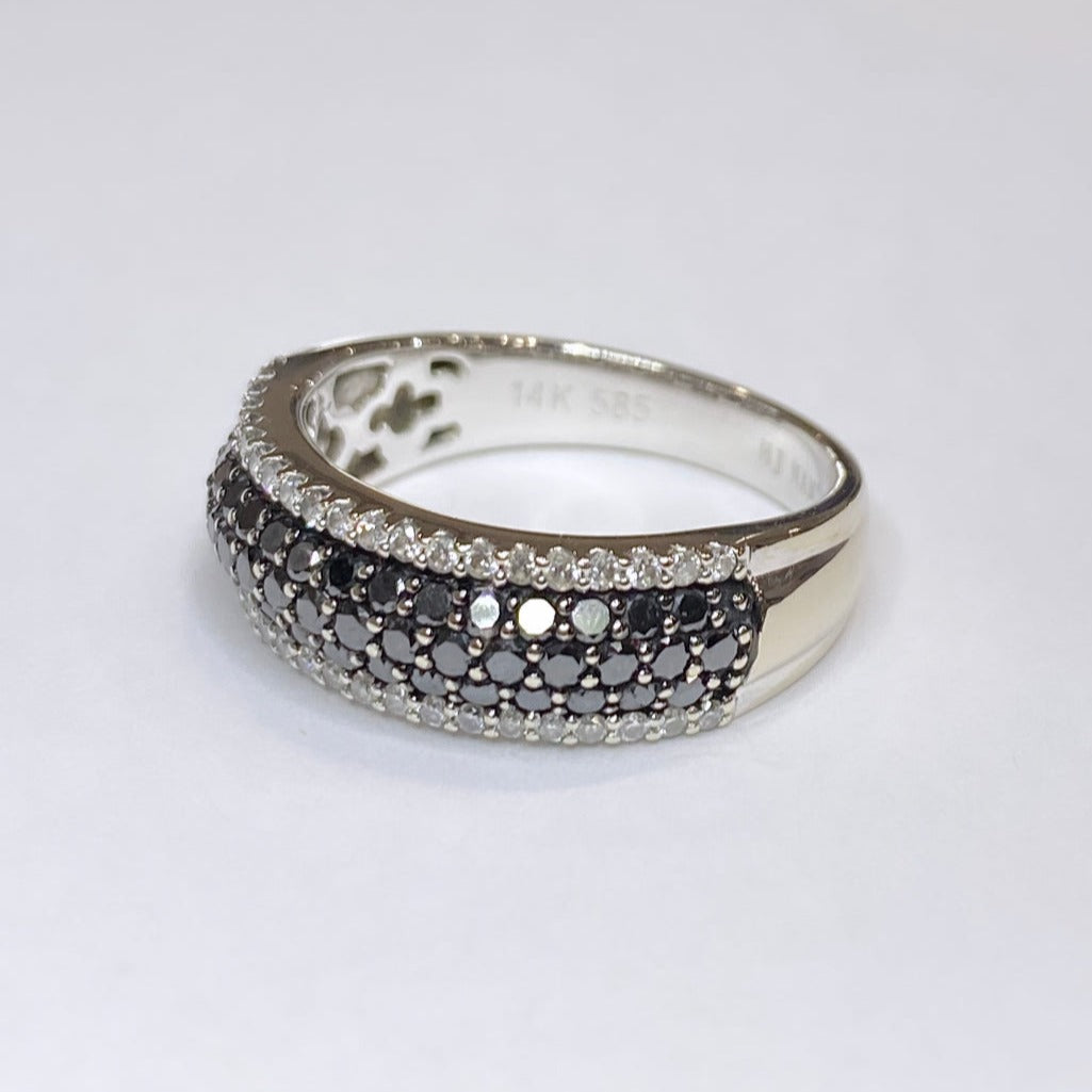 14K HJ Namdar Black & White Diamond Band