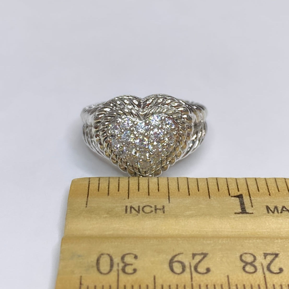 Judith Ripka Cluster Heart Ring 925