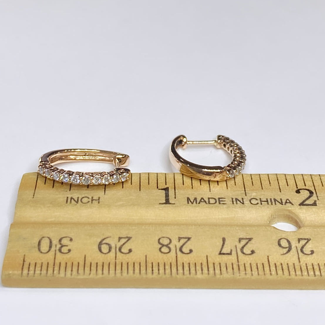 10k Elongated Diamond Hoop Earrings