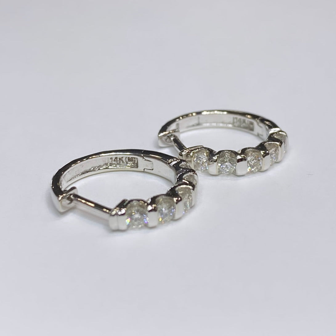 14k Tension-set Huggies