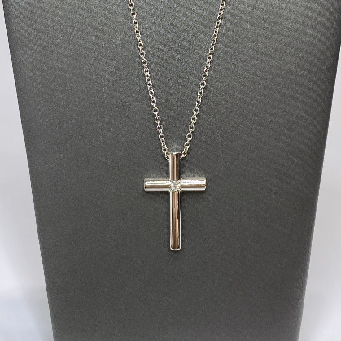 Tiffany & Co. 18k Diamond Cross Necklace
