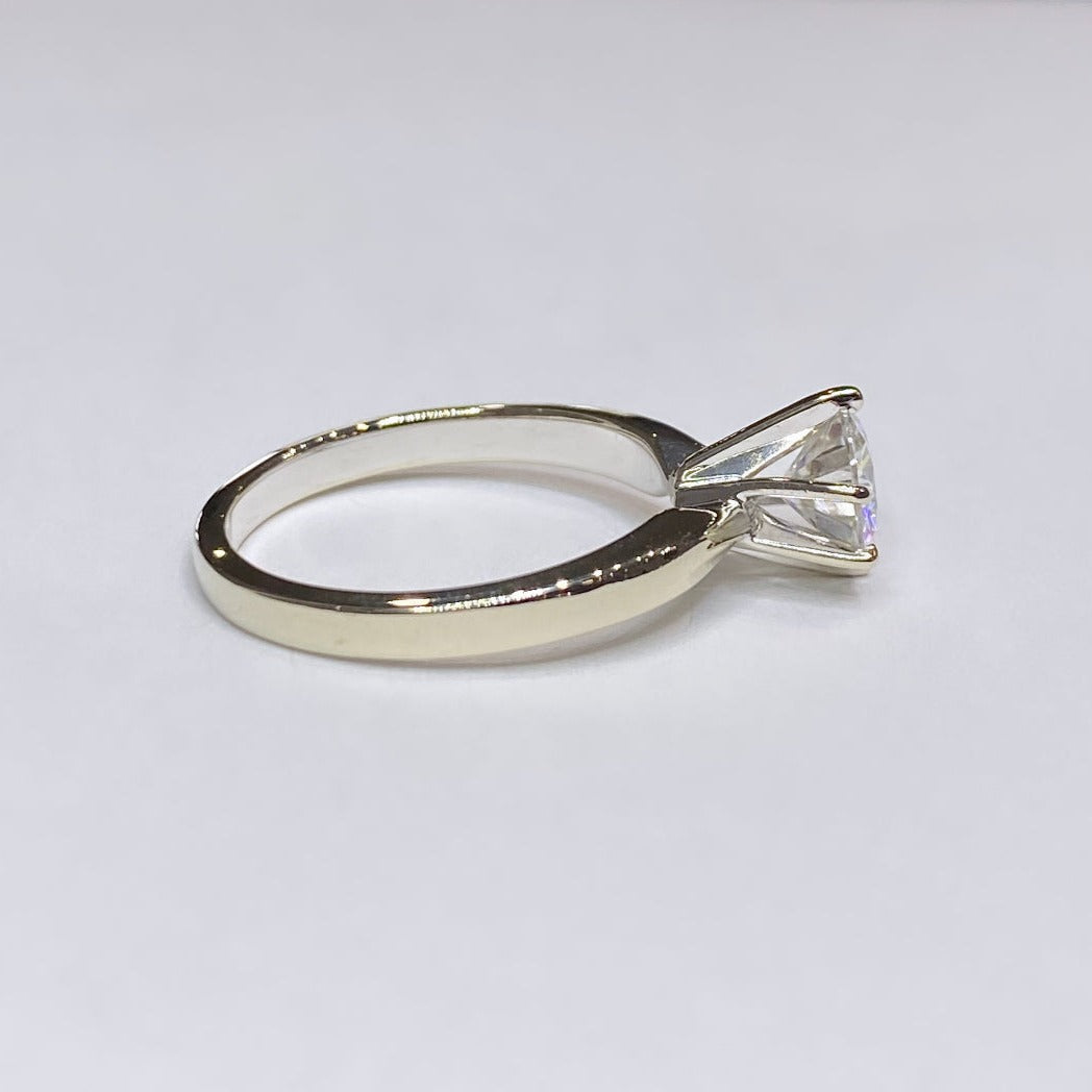 Moissanite Solitaire 14k White Gold