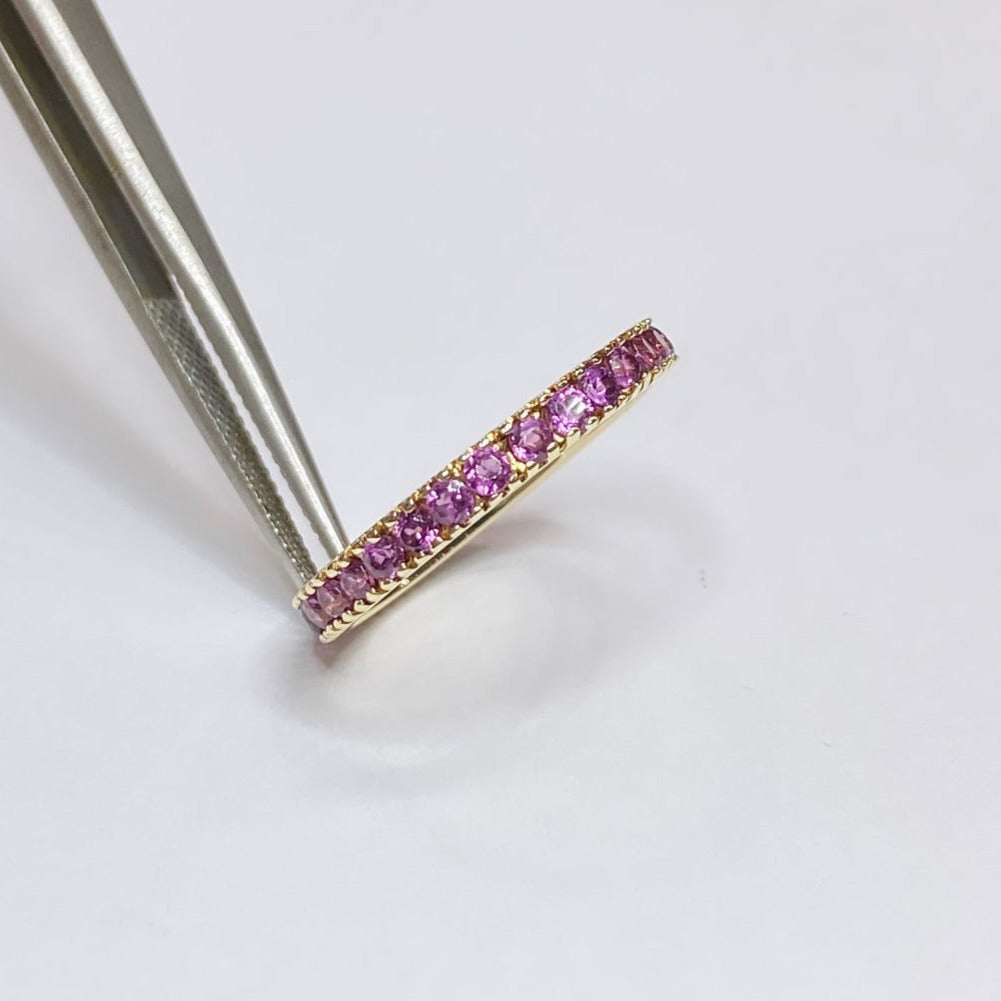 14k Pink Sapphire Eternity Band