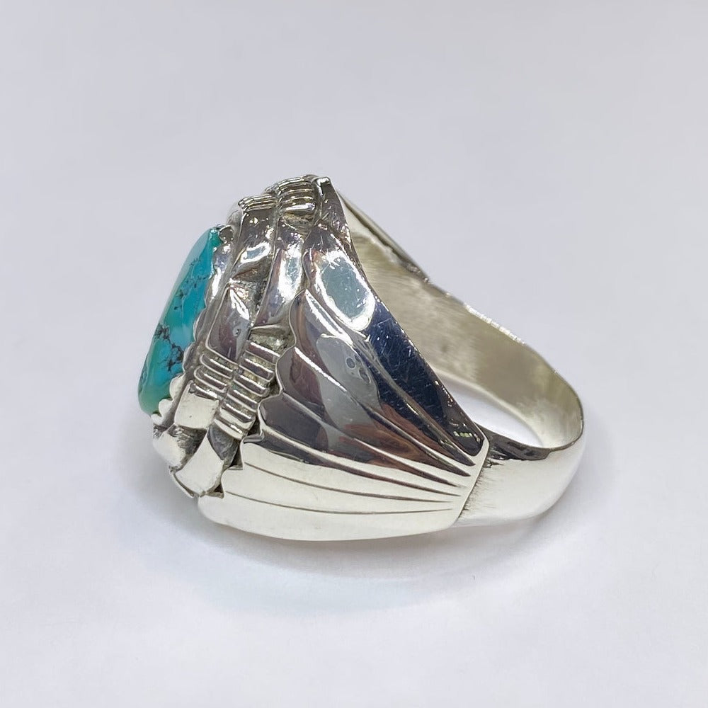 Men’s Oval Turquoise Sterling Silver Ring
