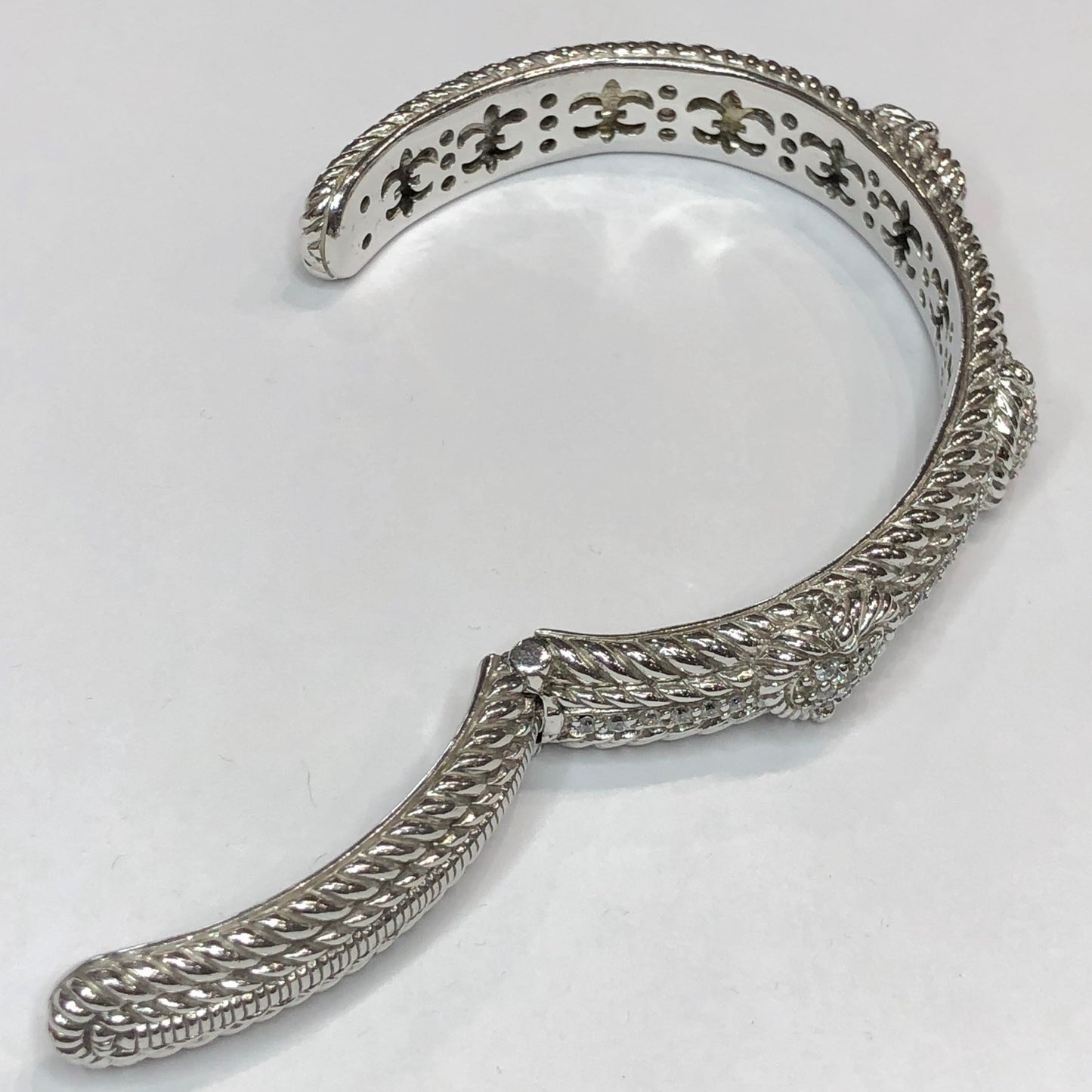 Judith Ripka 925 Open Cuff Bracelet W/CZ