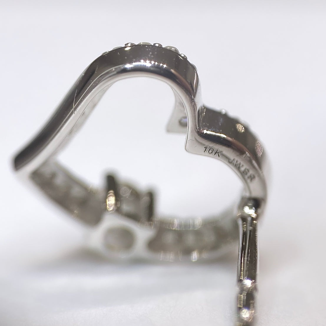 10k Open Heart Diamond Earrings