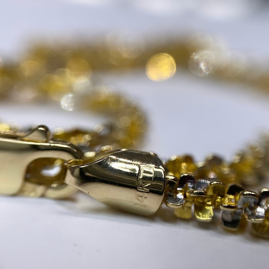 14k Two-tone Diamond Cut Chain