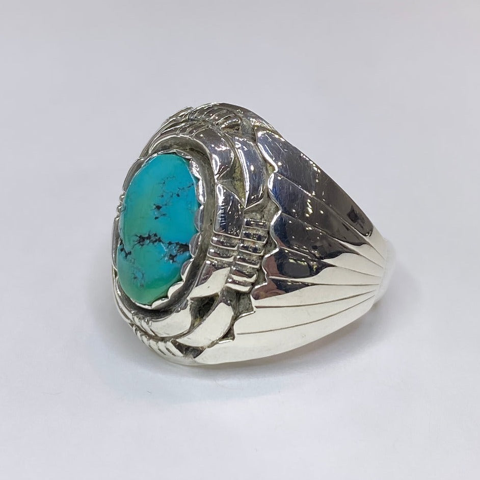 Men’s Oval Turquoise Sterling Silver Ring