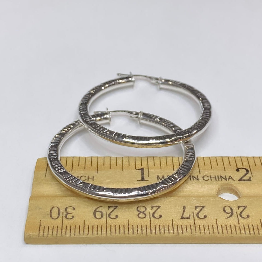 14k White Gold Large Hoop Earrings