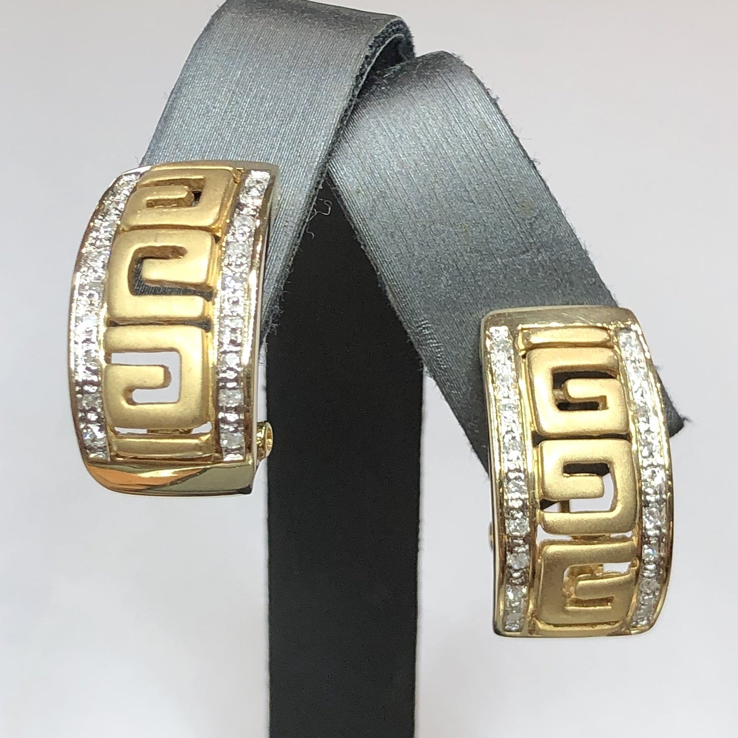 14k Greek Key Design Earrings