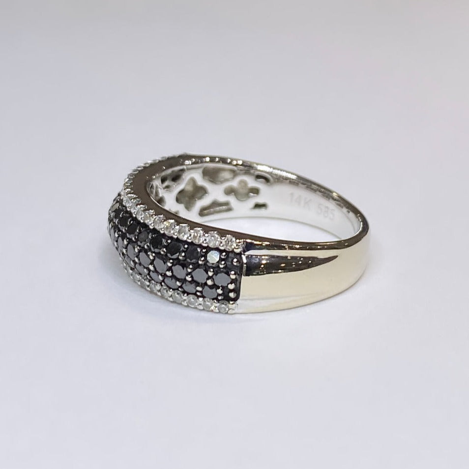 14K HJ Namdar Black & White Diamond Band
