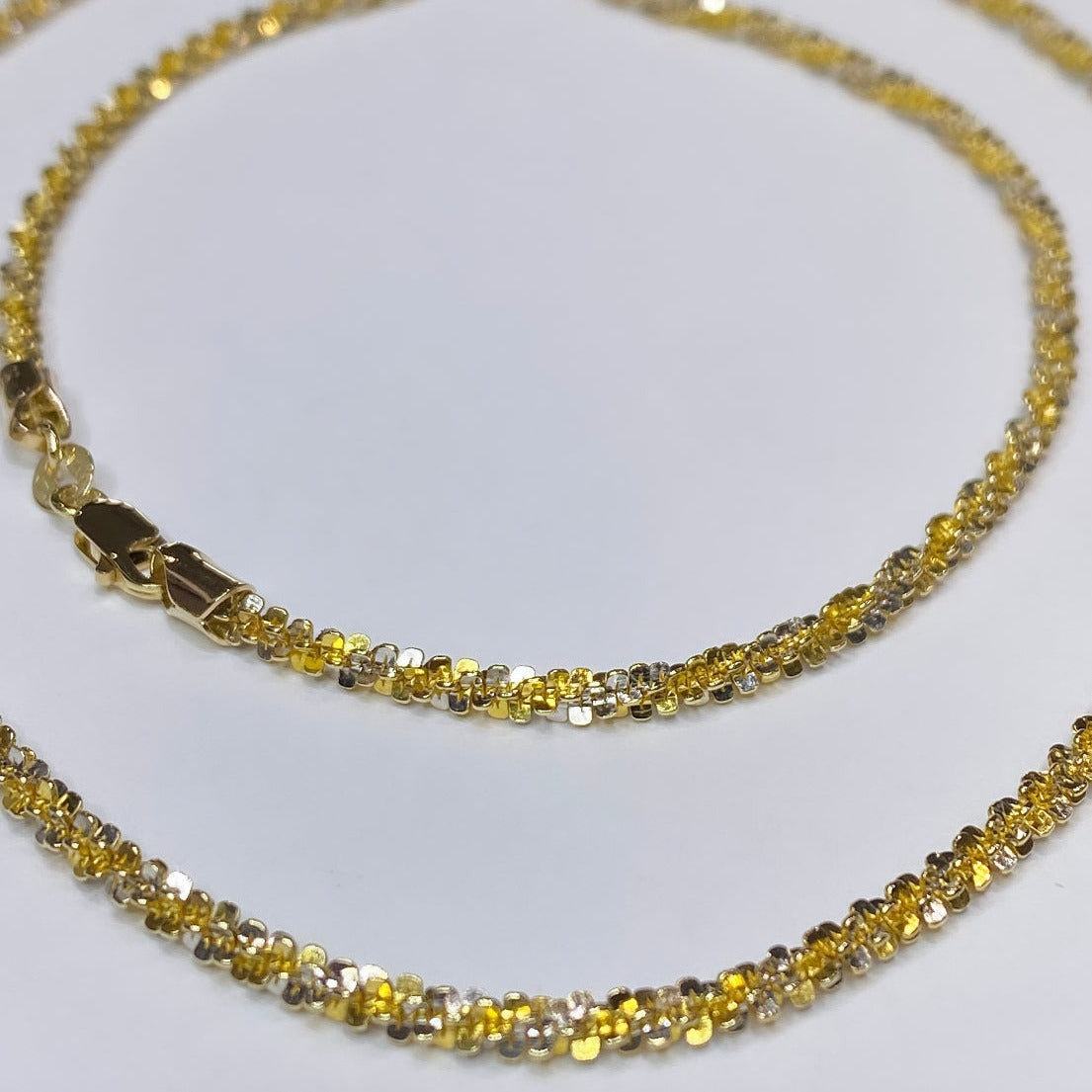 14k Two-tone Diamond Cut Chain