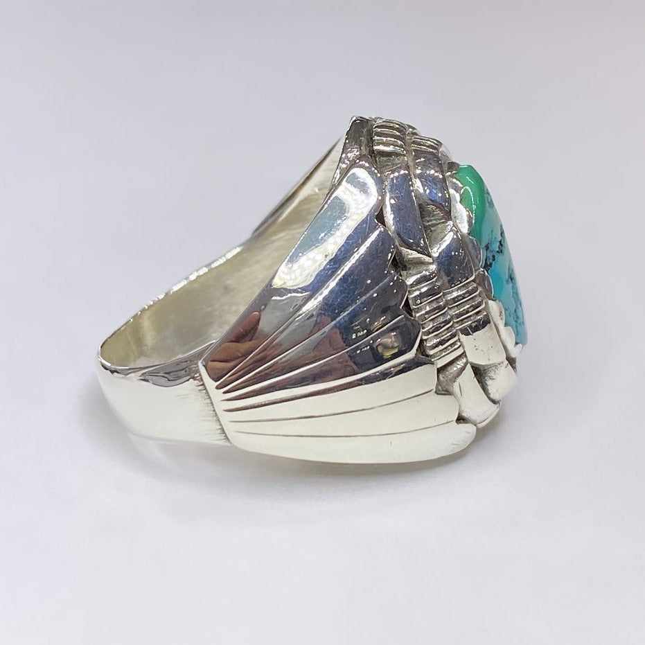 Men’s Oval Turquoise Sterling Silver Ring