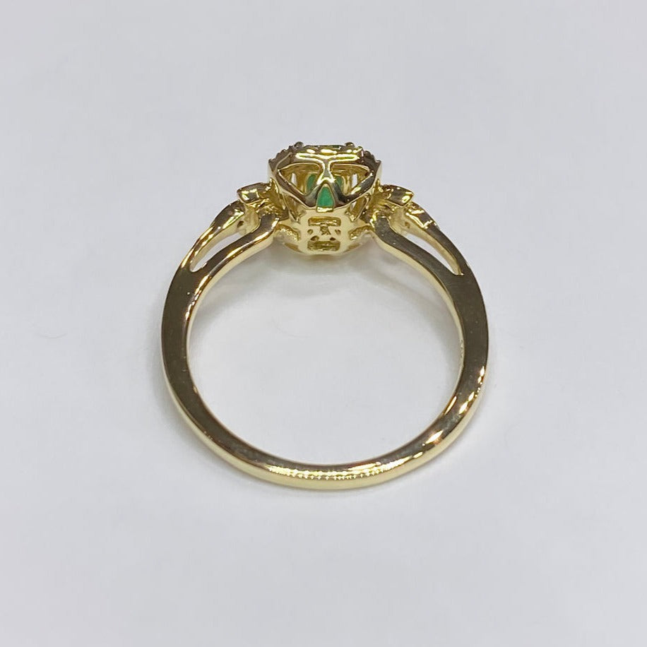LeVian Genuine Emerald With Diamond Halo