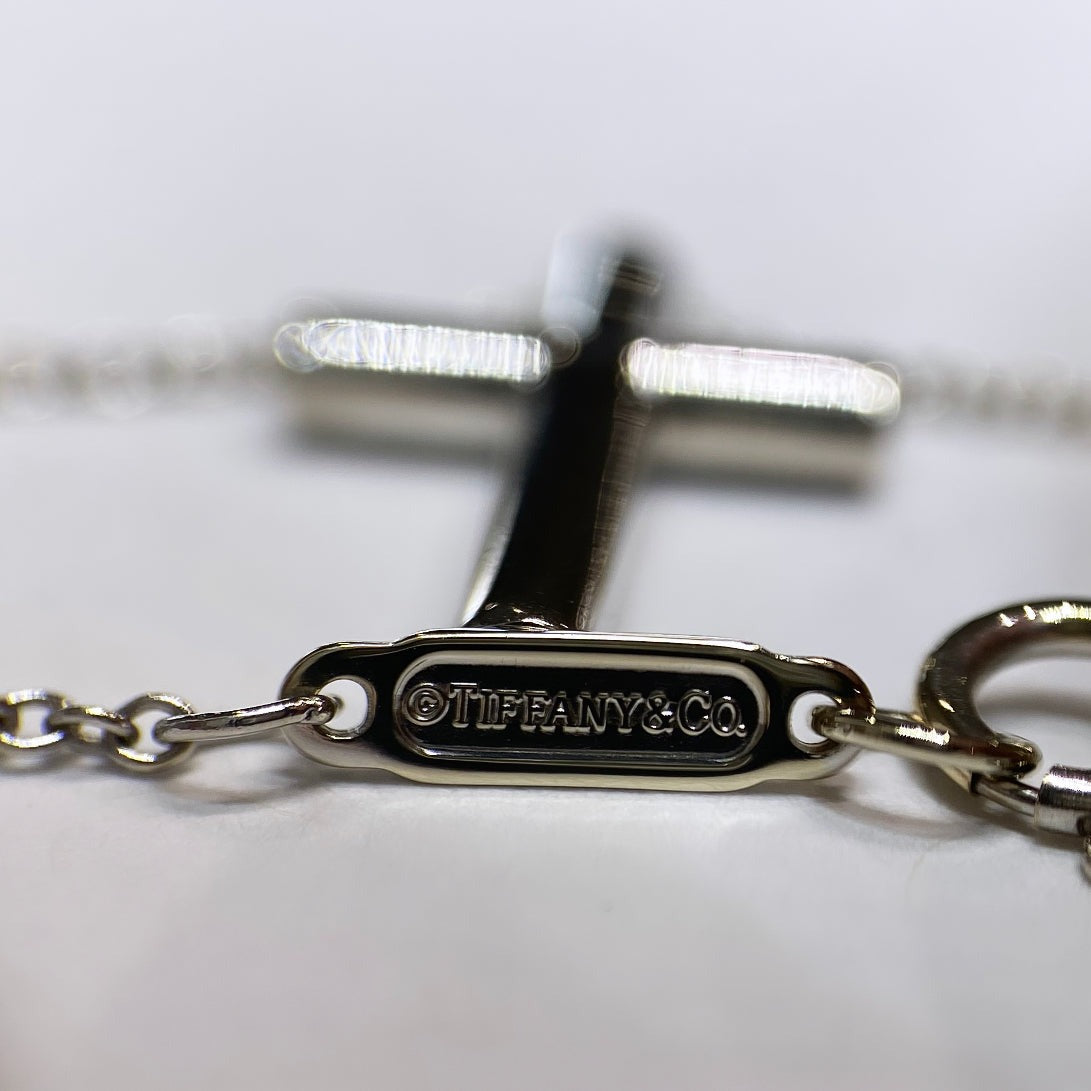 Tiffany & Co. 18k Diamond Cross Necklace