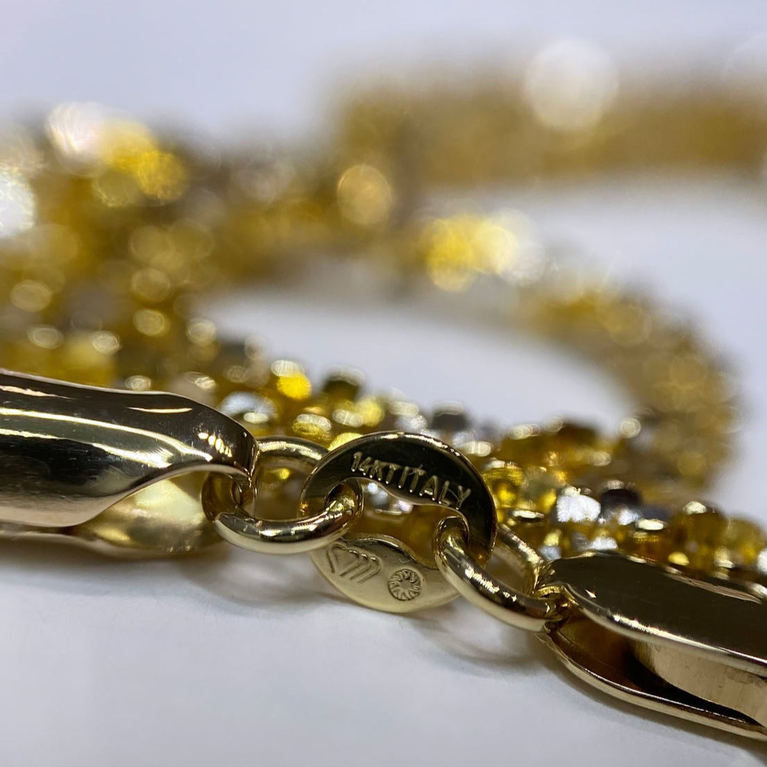 14k Two-tone Diamond Cut Chain