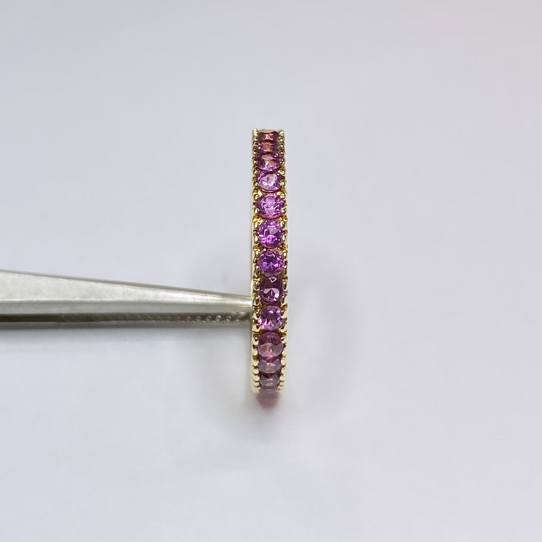 14k Pink Sapphire Eternity Band