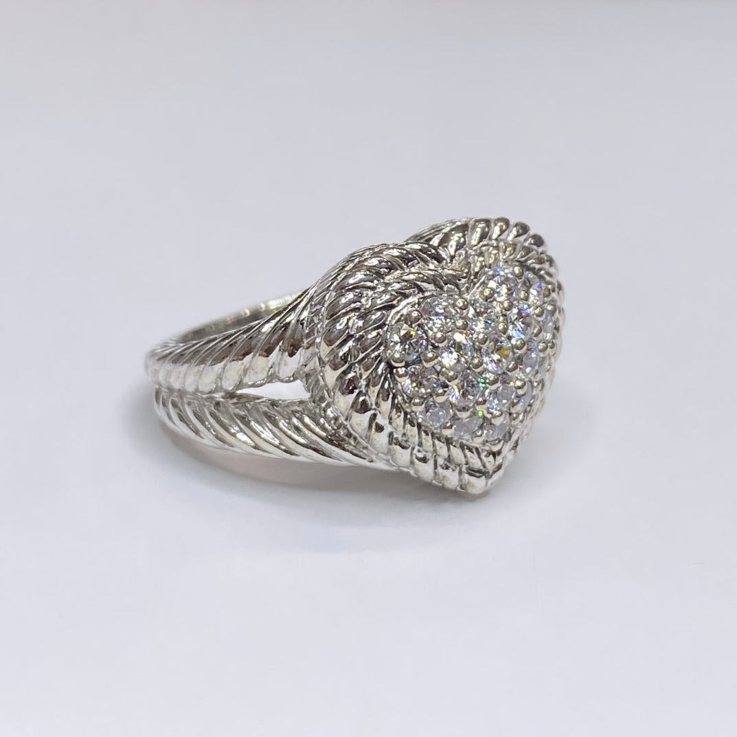 Judith Ripka Cluster Heart Ring 925