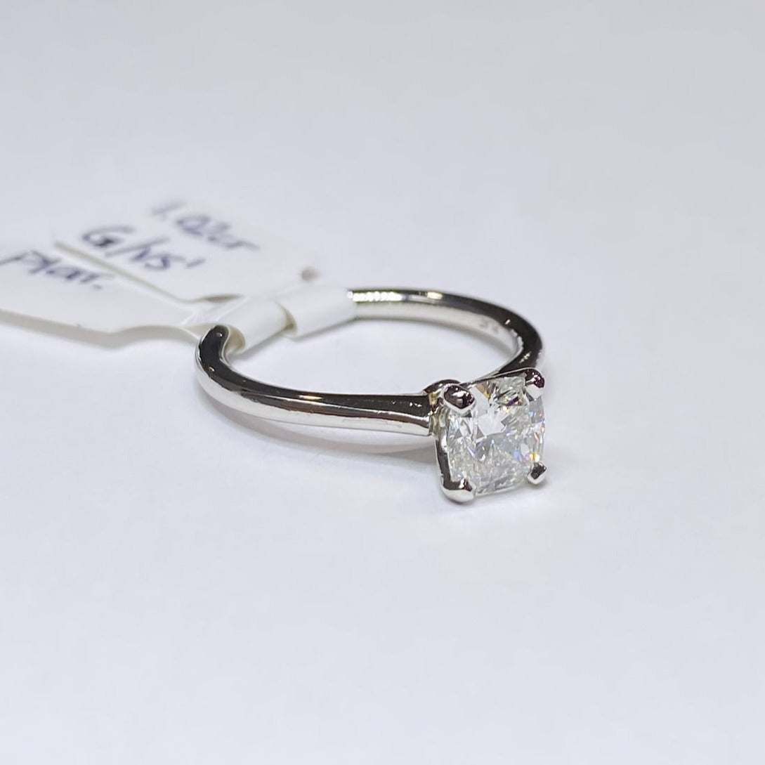 1.02ct Cushion Cut G.I.A Certified Platinum Solitaire