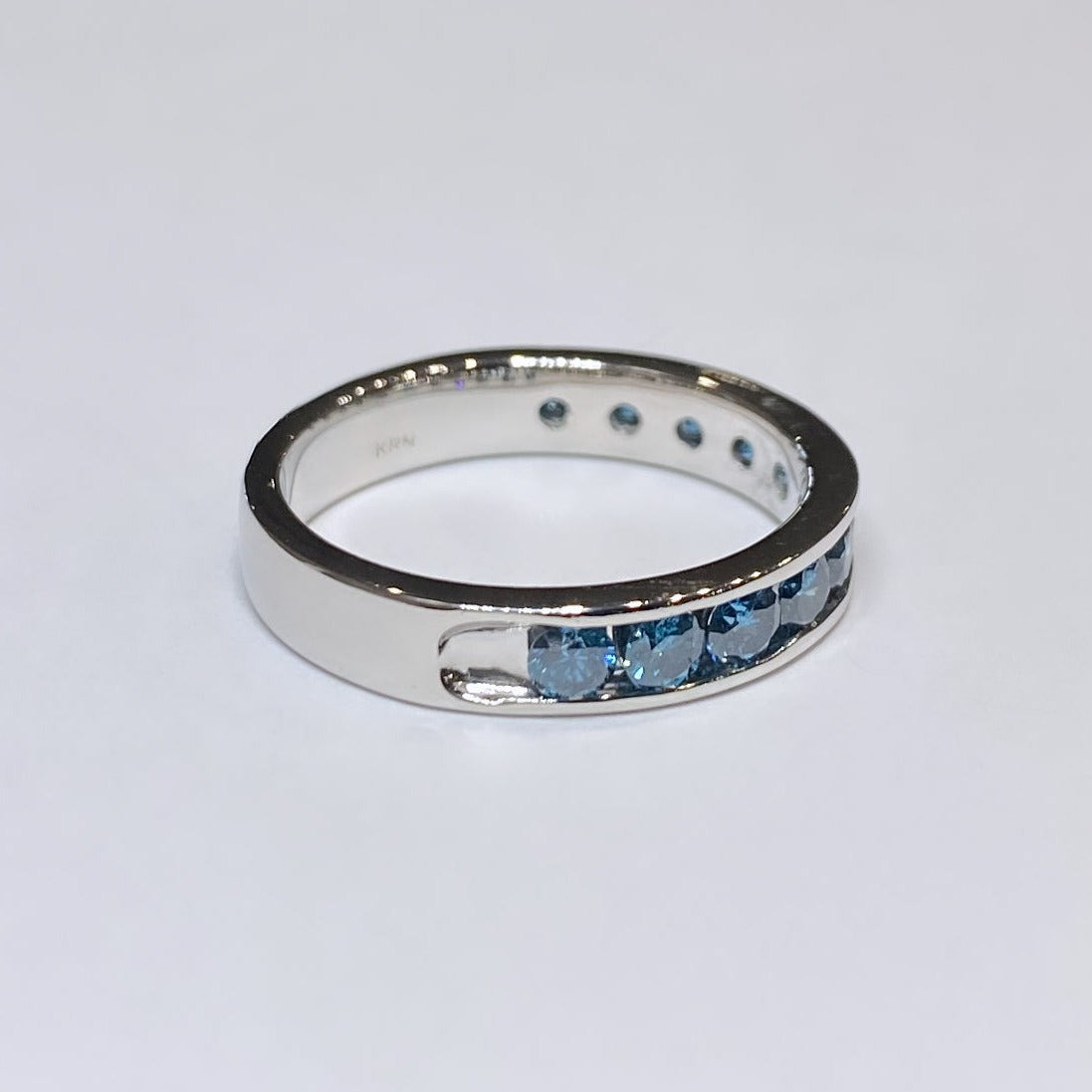 14k Blue Diamond Channel-Set Band 1ctw