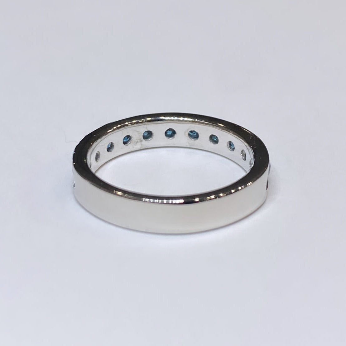 14k Blue Diamond Channel-Set Band 1ctw