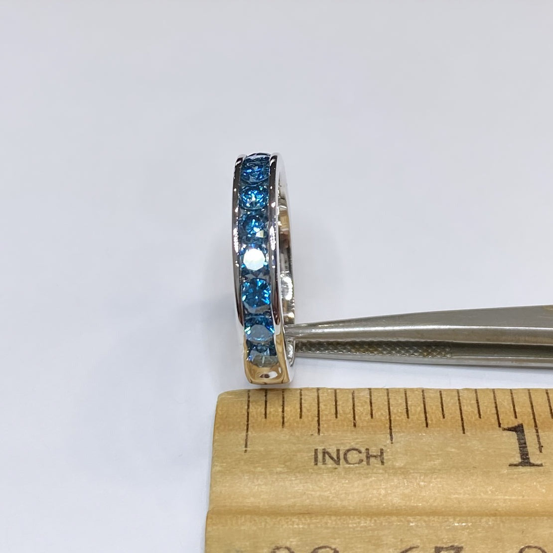 14k Blue Diamond Channel-Set Band 1ctw