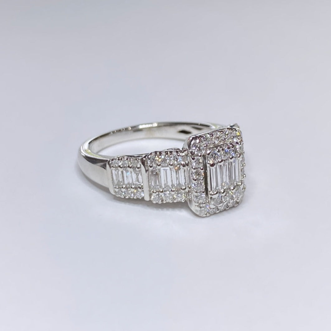 1ctw Diamond Frame Baguette Ring