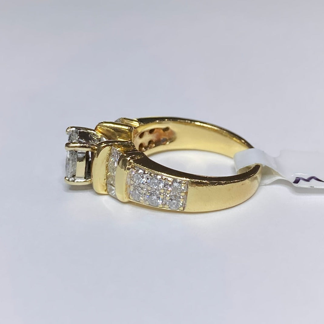 1ctw Trillion Cut Invisible-set Engagement Ring