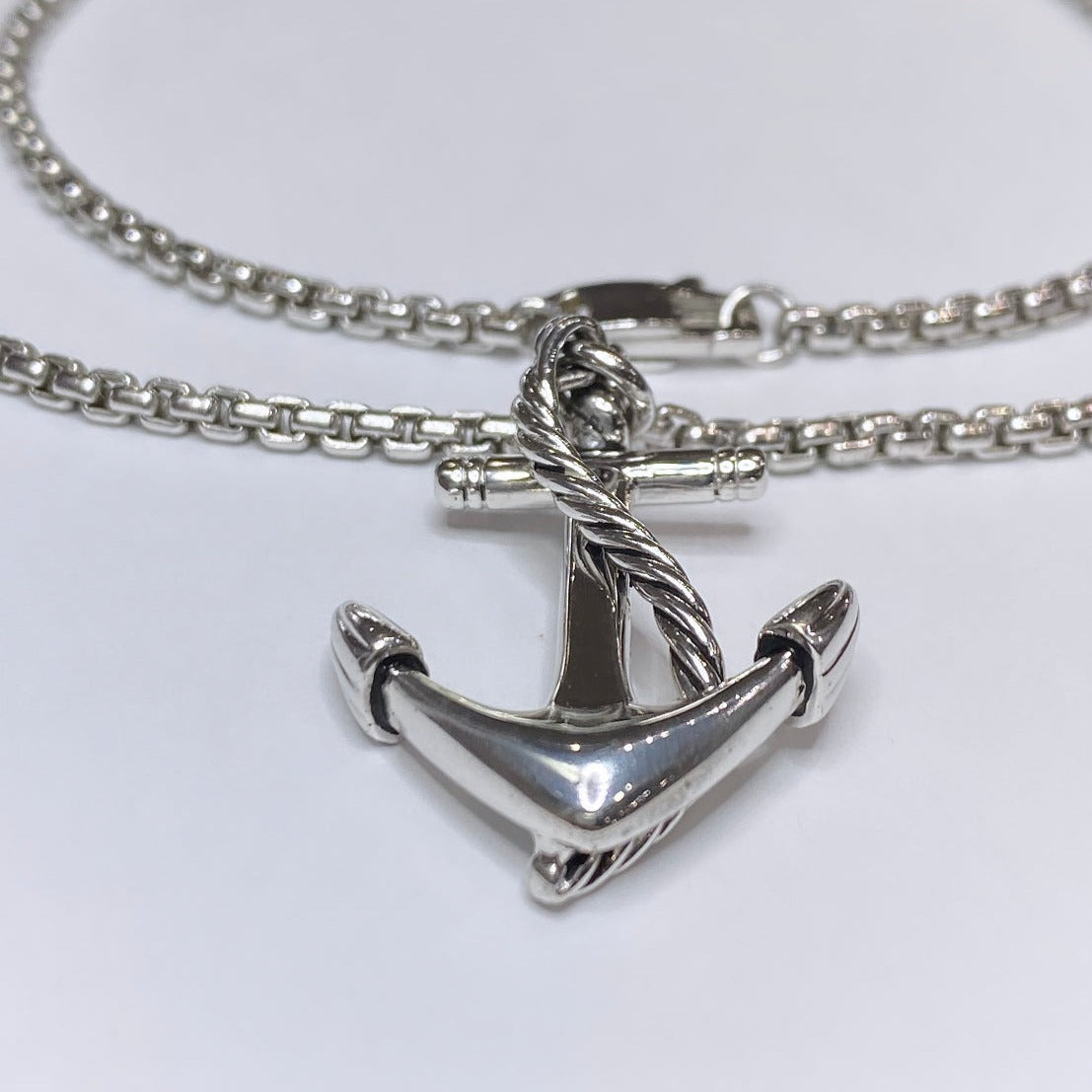 Effy 14K White & Yellow Gold Diamond Anchor Pendant Necklace on SALE | Saks  OFF 5TH
