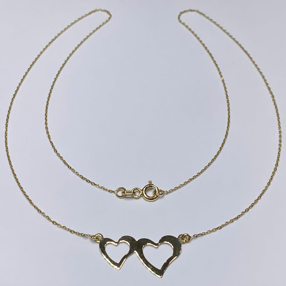 18k Double Heart Necklace
