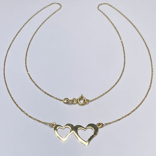 18k Double Heart Necklace