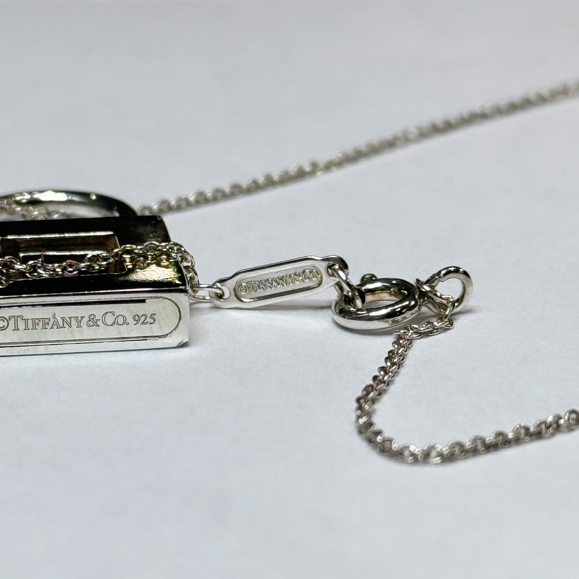 T & Co. 925 Initial "E" Lock Necklace