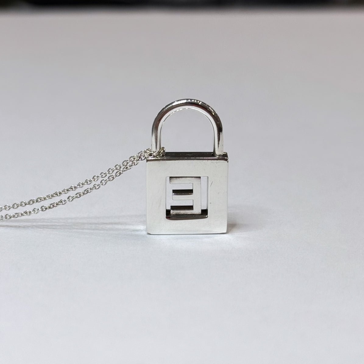 T & Co. 925 Initial "E" Lock Necklace