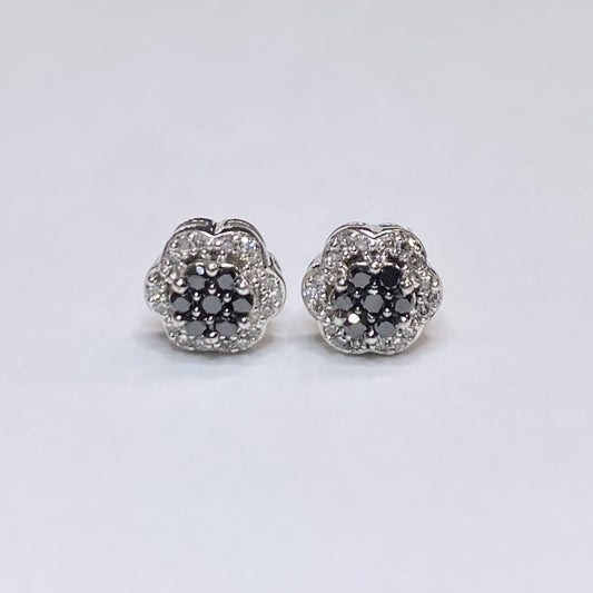 10k T/T Diamond Cluster Stud Earrings