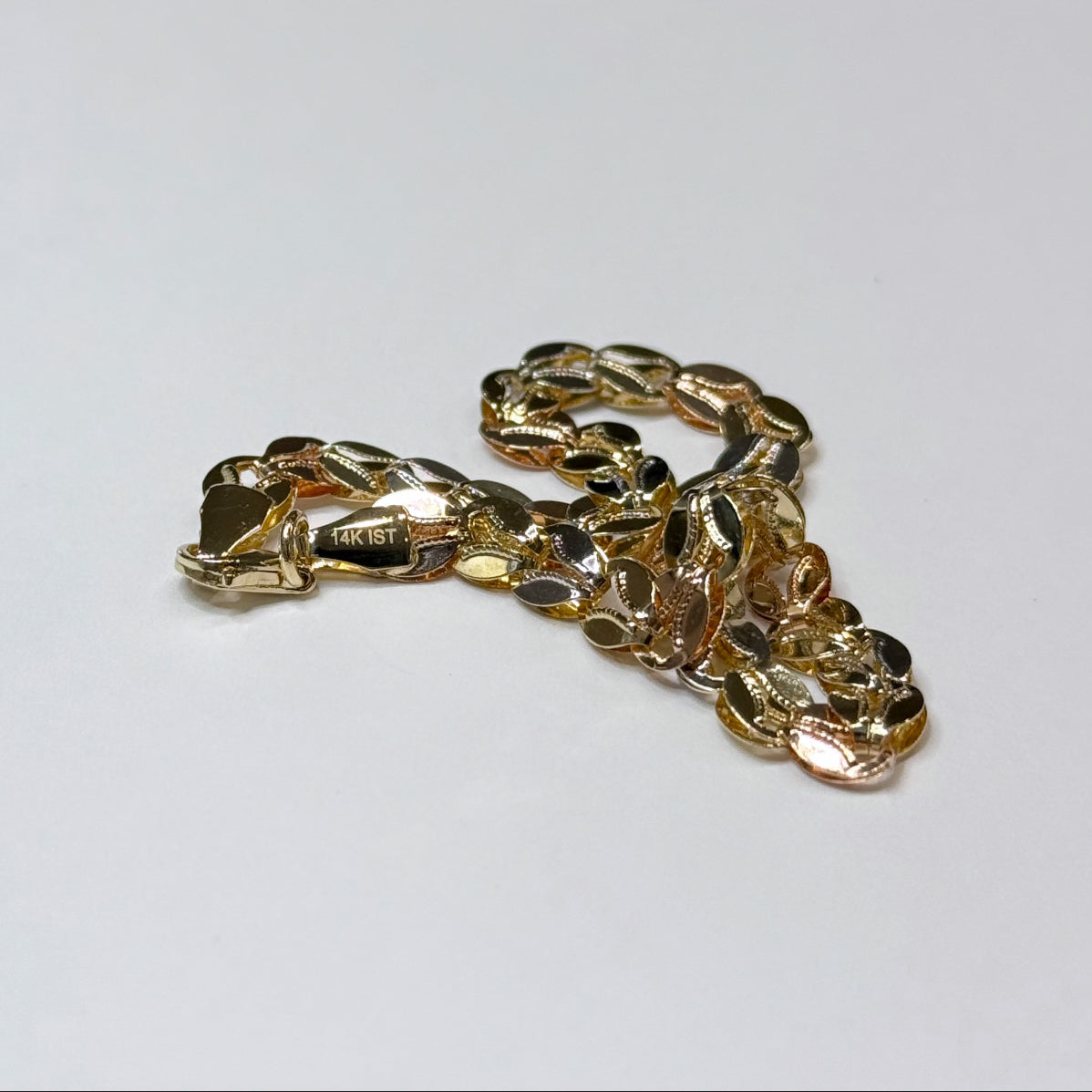 14k Tri-color Mirrored Bracelet