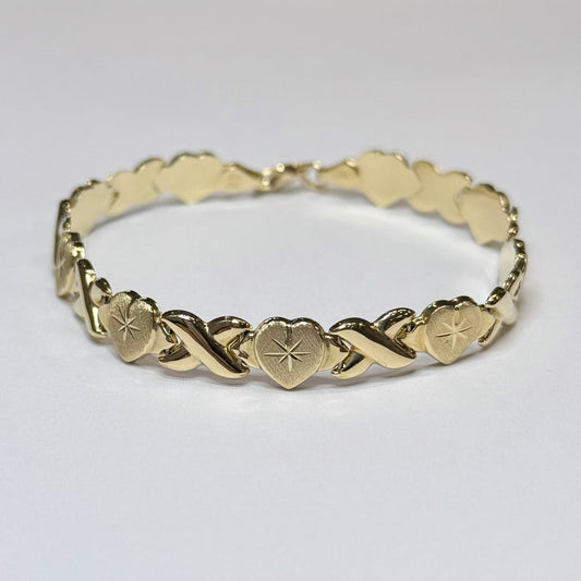 14k Hearts XOXO Bracelet