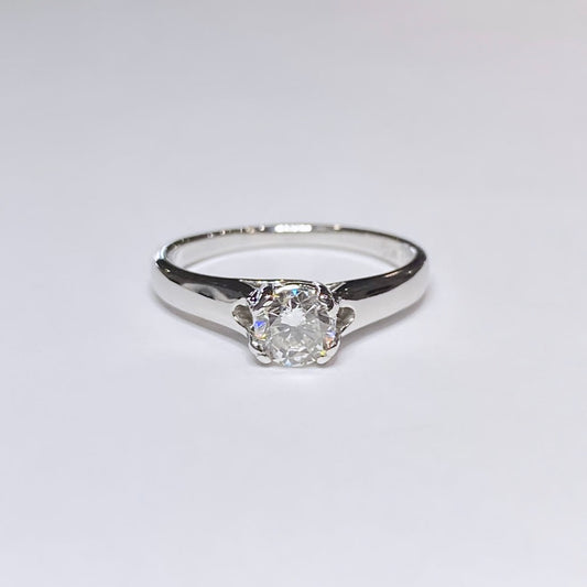 1/2ct Round Peg Prong 14k Solitaire Ring