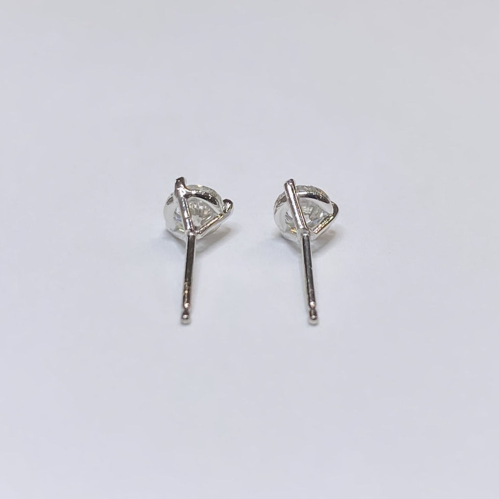 14k Round Brilliant Diamond Studs Earrings 7/8ctw