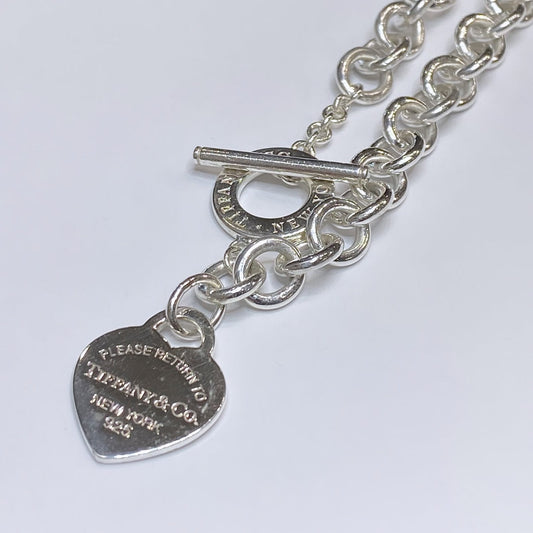 T & Co. 925 Heart Tag Toggle Necklace 15.5"