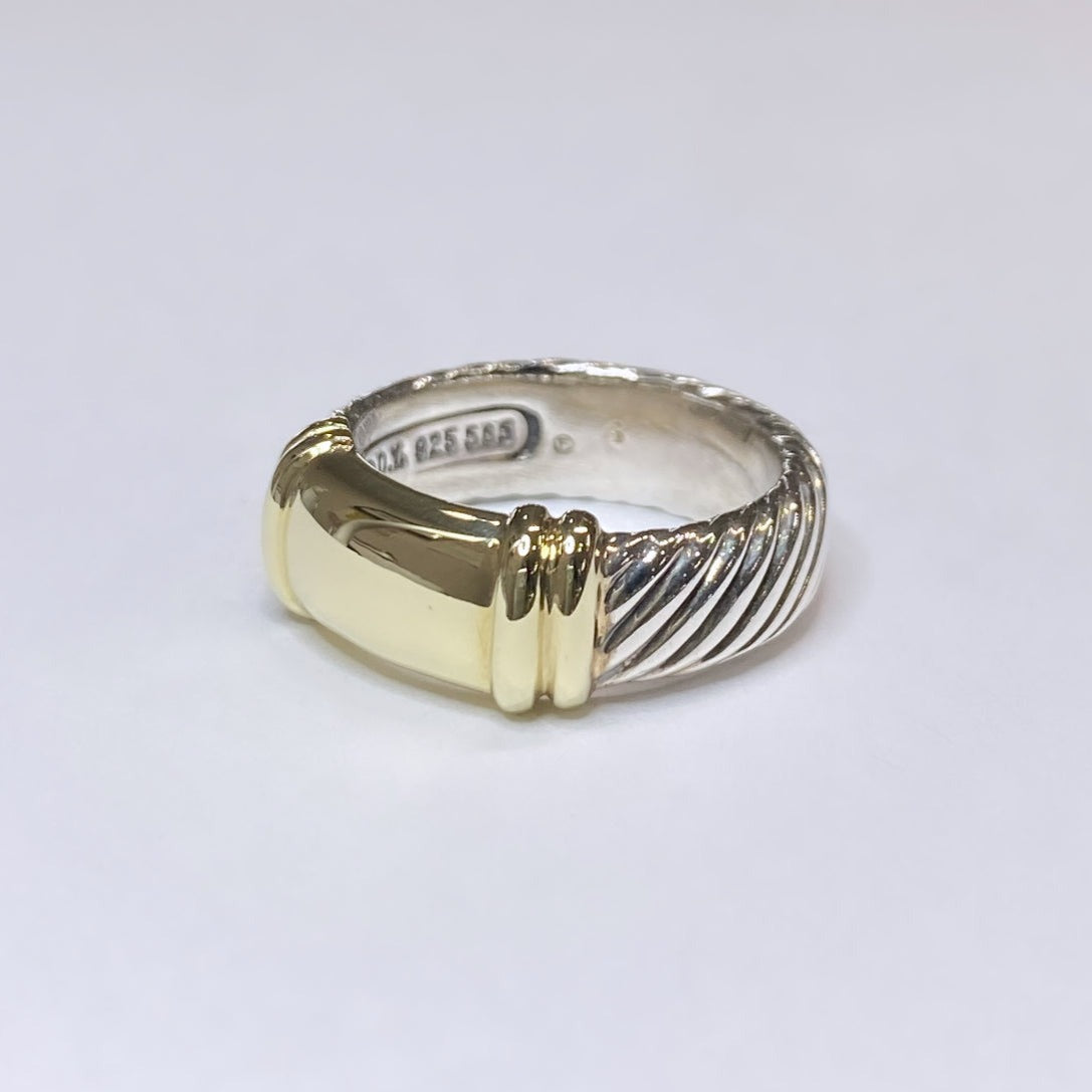 David Yurman 925 & 14k Cable Ring