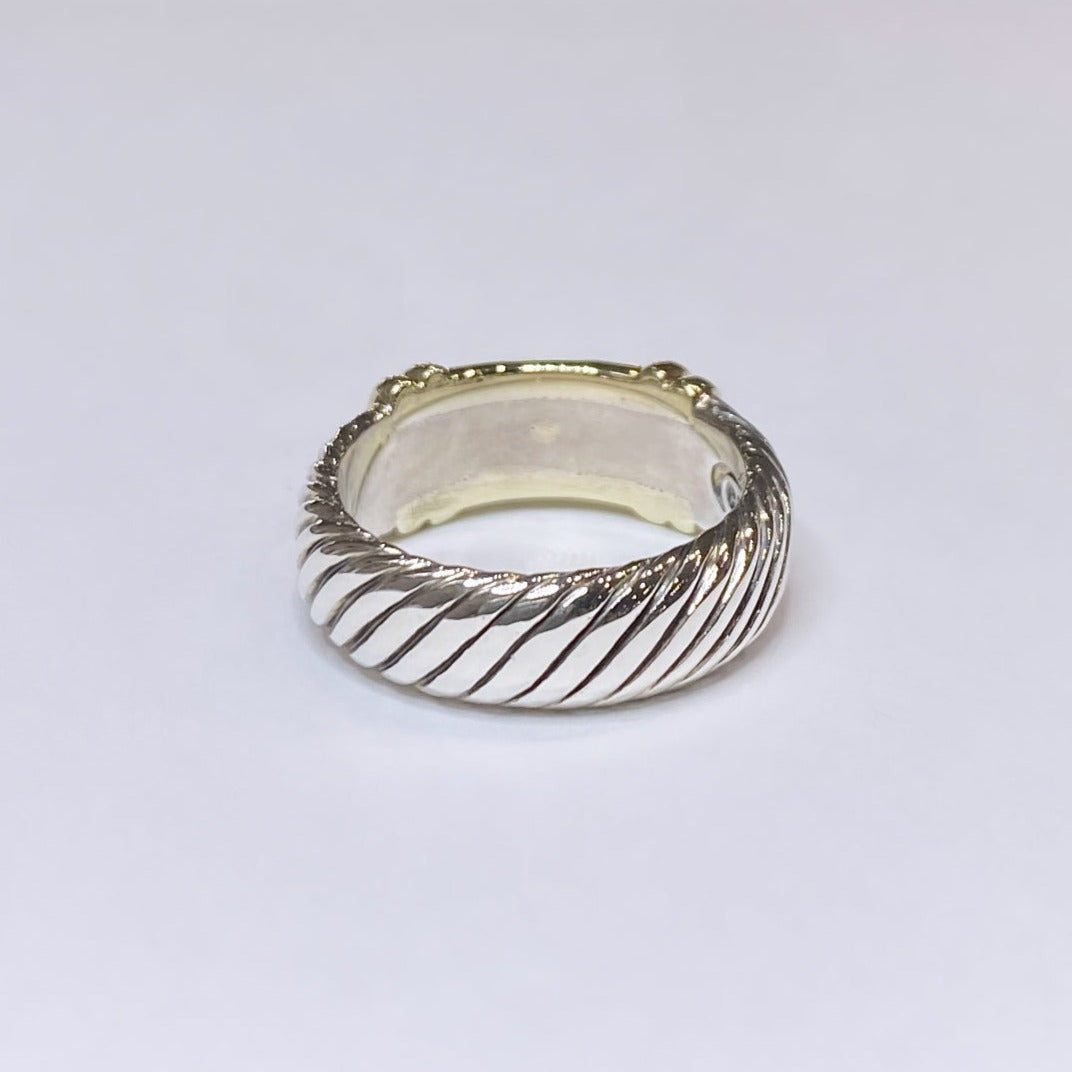 David Yurman 925 & 14k Cable Ring