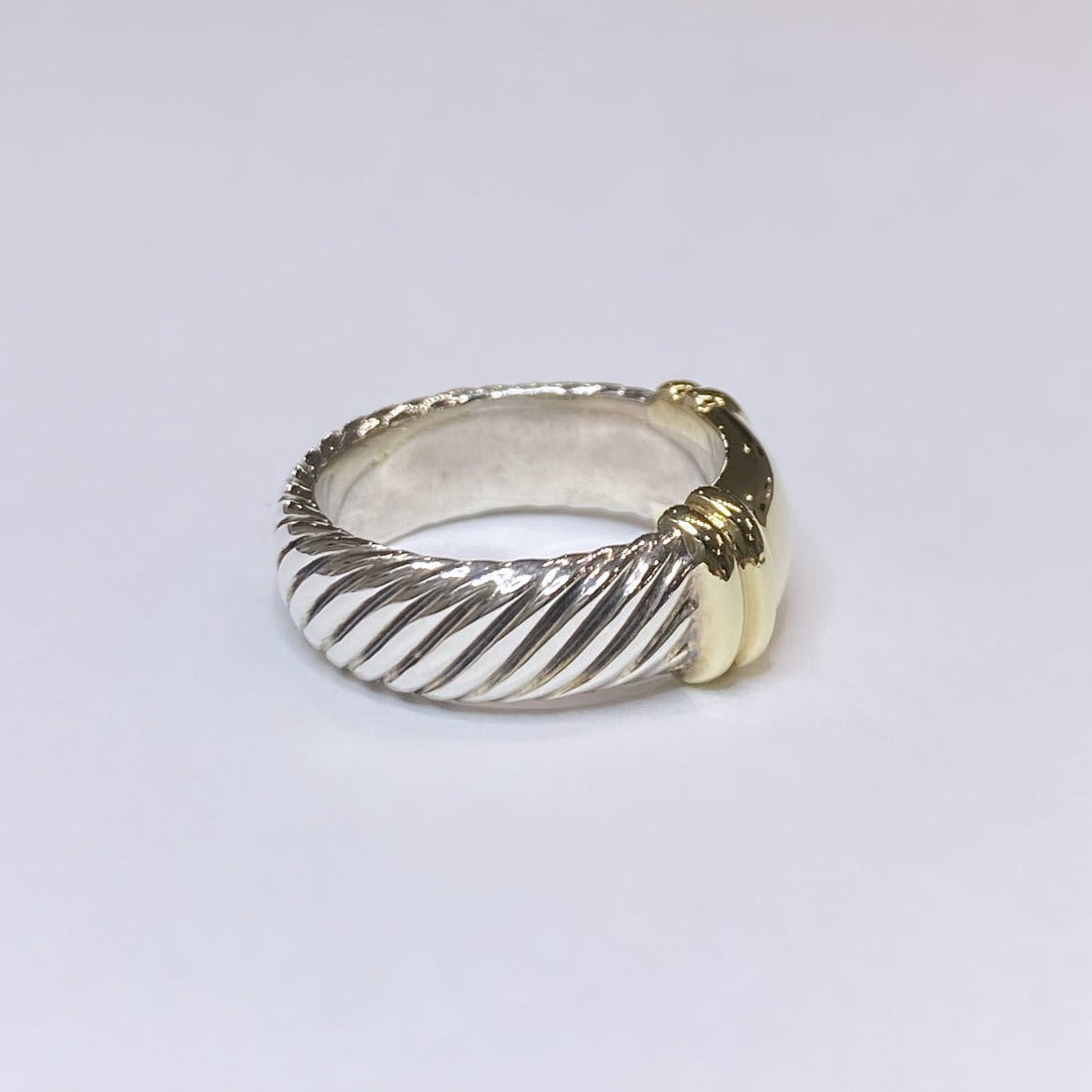 David Yurman 925 & 14k Cable Ring