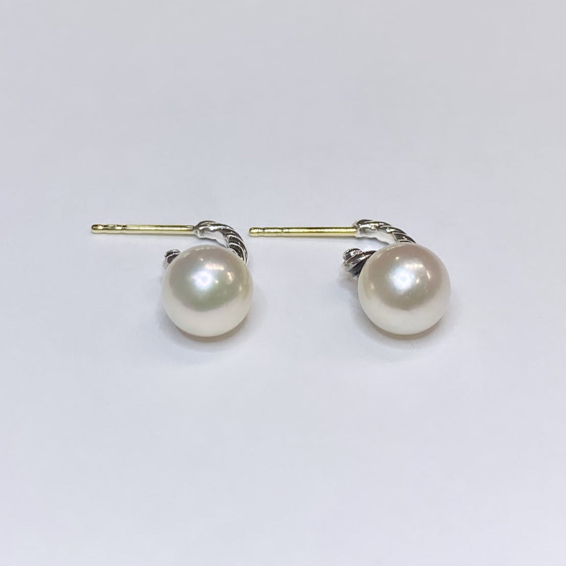 David Yurman 925 & 18k Pearl Earrings