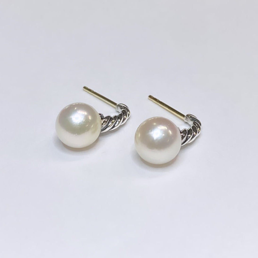 David Yurman 925 & 18k Pearl Earrings