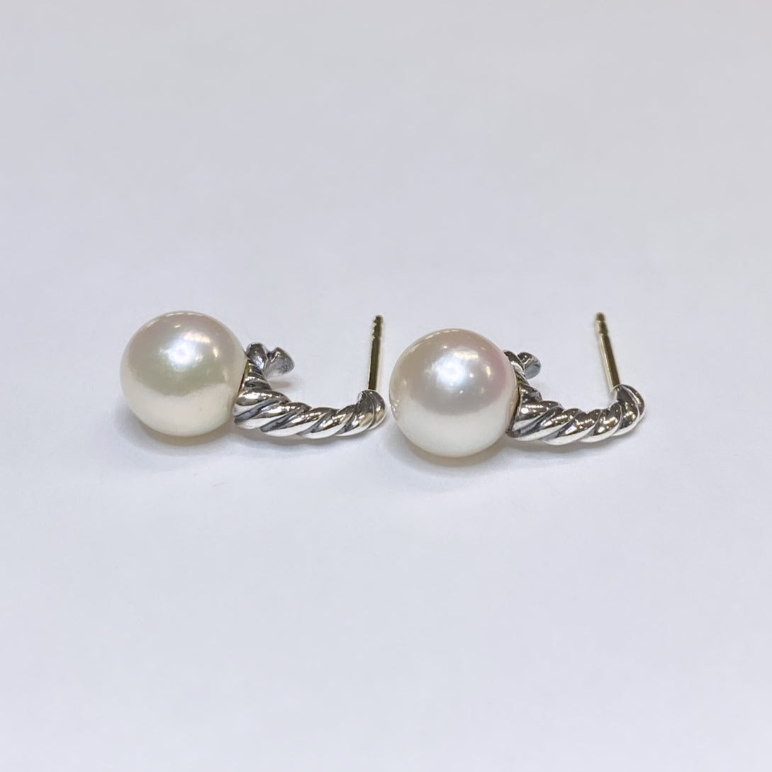 David Yurman 925 & 18k Pearl Earrings